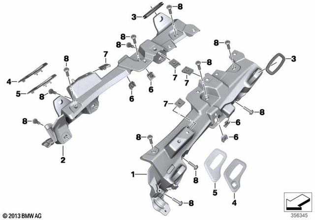 46547728665 - Frame and Mounting Parts: Left Case Holder -  for BMW-Motorrad Image