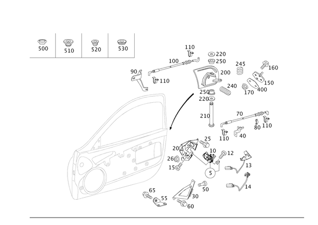 1997230401 - Front Doors: Lock for Mercedes-Benz Image image
