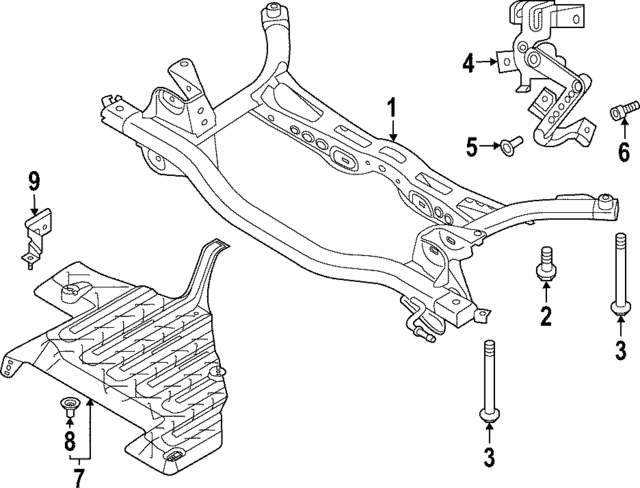 5Q0505315G - : 2022-2024 Volkswagen GTI - Cross-Member for Volkswagen: GTI Image