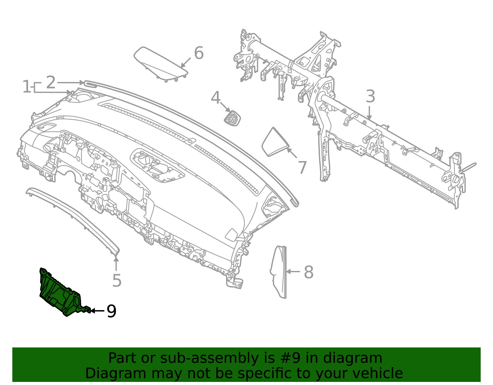 88345 R0000 84733-R0000 - Center Support 2022-2024 Kia Carnival | Kia.Parts Store