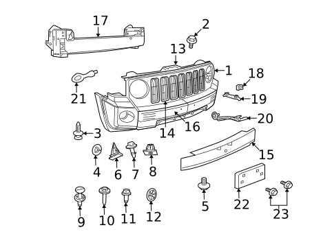 Bumper & Components - Front for 2007 Jeep Patriot #0
