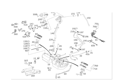 Fuel Tank with Detachable Parts for 2003 Mercedes-Benz E500 #0