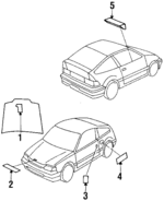19018P08000 - Cooling System: Caution Label for Honda: Accord, Civic, Civic del Sol, CRX, Prelude Image