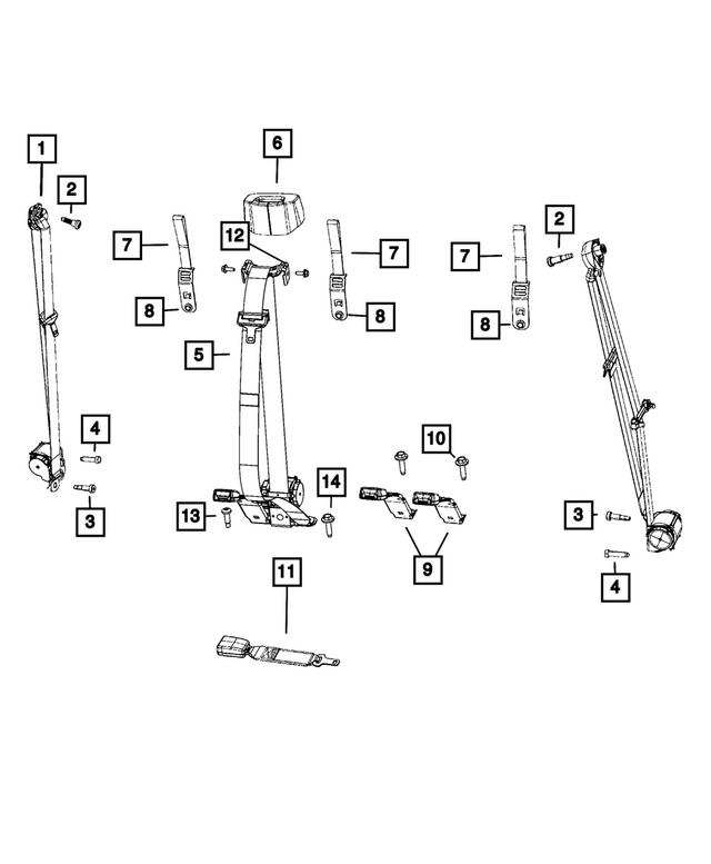 5KP984R3AC - : Rear Outer Seat Belt for Mopar Image