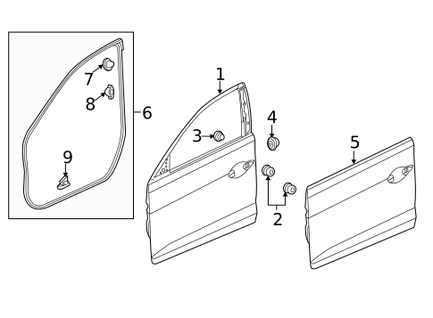 Door & Components for 2019 Acura ILX #0