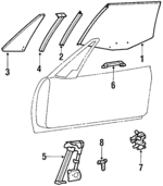 1644964 - Body: Door Glass for Cadillac: Allante Image