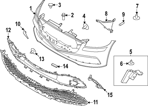 Bumper & Components - Front for 2025 Genesis G80 #0