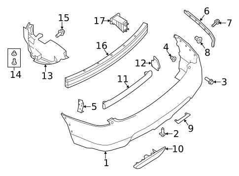 Bumper & Components - Rear for 2015 Nissan Rogue #0