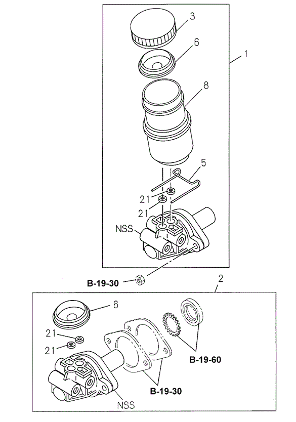 Brake Master Cylinder (1) for 2000 Honda Passport #0