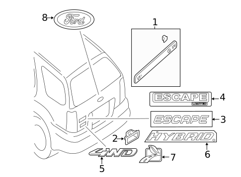 Exterior Trim - Lift Gate for 2012 Ford Escape #0
