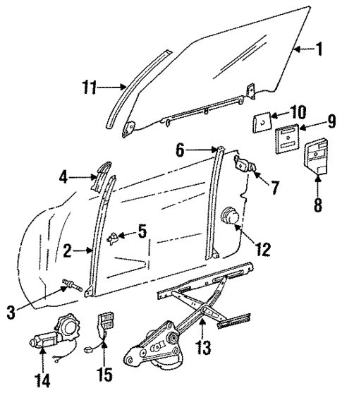 Glass - Door for 1992 Mercedes-Benz 300SL #0