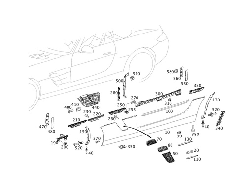 Outside Attachment Parts for 2013 Mercedes-Benz SLS AMG #0