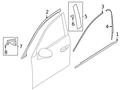 Exterior Trim - Front Door for 2018 Mazda CX-9 | OEM Parts Online