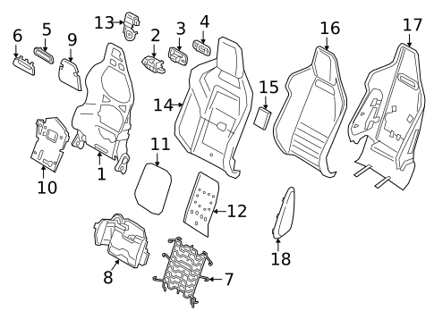 Front Seat Components for 2020 Jaguar I-Pace #3