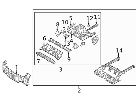 Rear Floor & Rails for 2013 Kia Forte #0