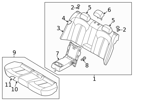 Rear Seat Components for 2017 Kia Optima #1