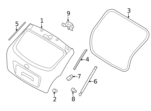 Liftgate for 2009 Hyundai Accent #1