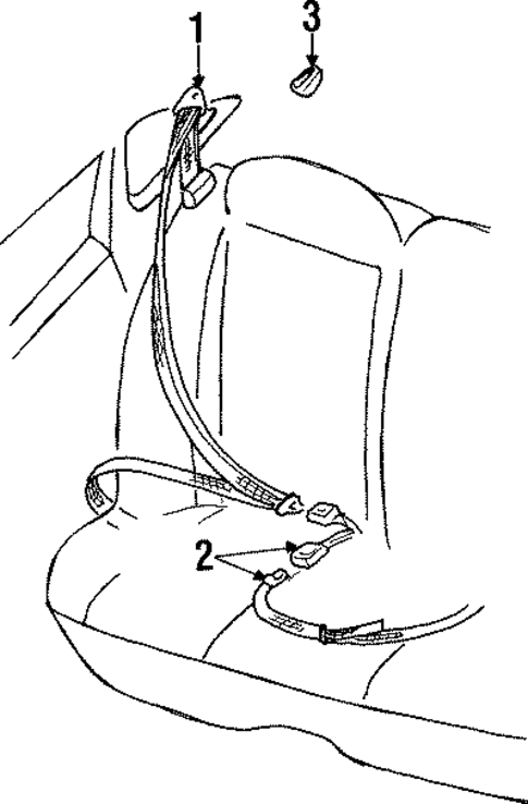 Rear Seat Belts for 1990 Subaru Legacy #0