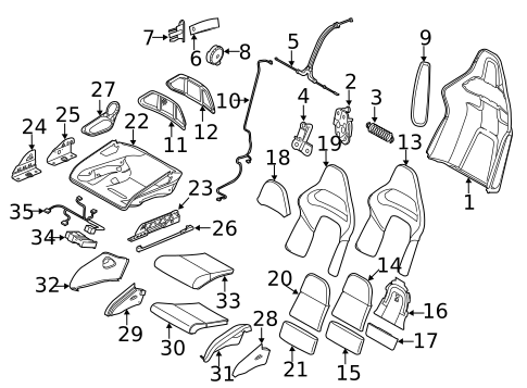 Front Seat Components for 2011 Porsche Cayman #2