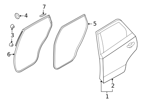 Door & Components for 2012 Hyundai Veracruz #1