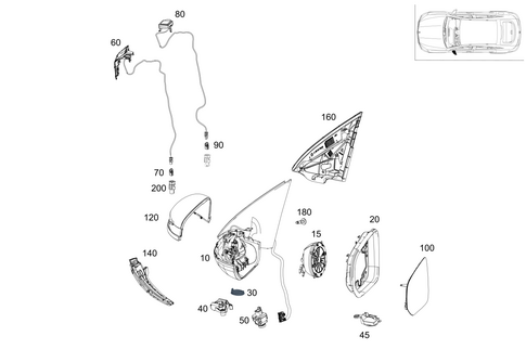Outside Rear View Mirror, on the Left for 2021 Mercedes-Benz GLE450 #0