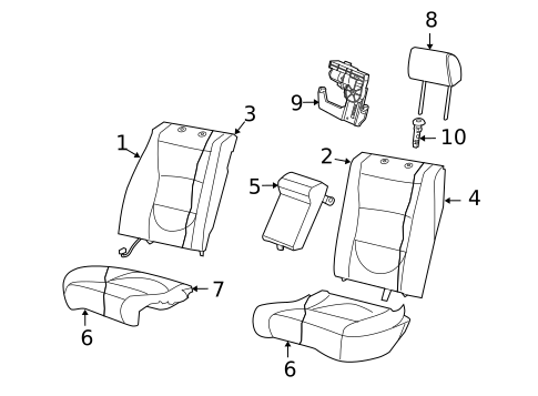 Rear Seat Components for 2007 Jaguar Super V8 #1