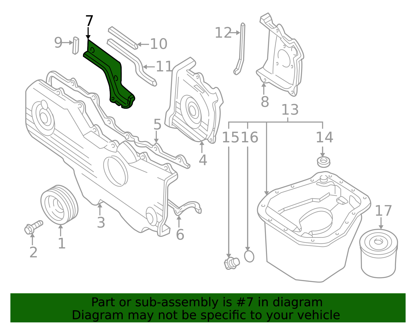 13573AA131 - Engine Timing Cover. COVERBELT NO.2