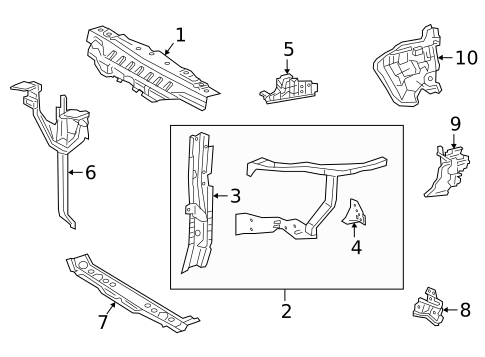 Radiator Support for 2020 Lexus RX450h #0