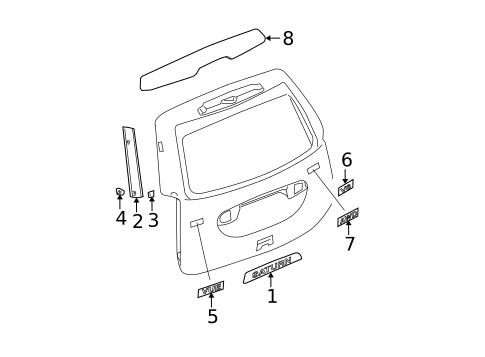 Exterior Trim - Lift Gate for 2005 Saturn Vue #0