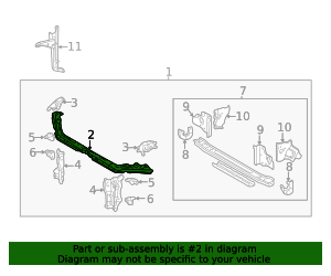 2003-2008 Toyota Matrix Radiator Support Tie Bar 53216-01900 | Toyota ...