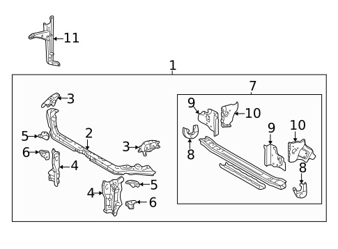 Radiator Support for 2006 Toyota Matrix #0