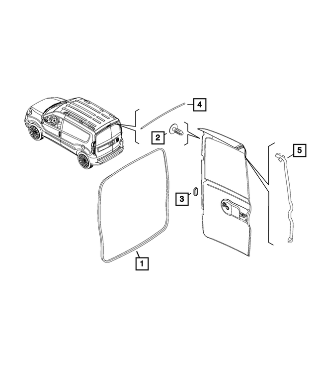 68266478AA - Doors, Door Mirrors and Related Parts: Cargo Door Opening Weatherstrip for Mopar Image
