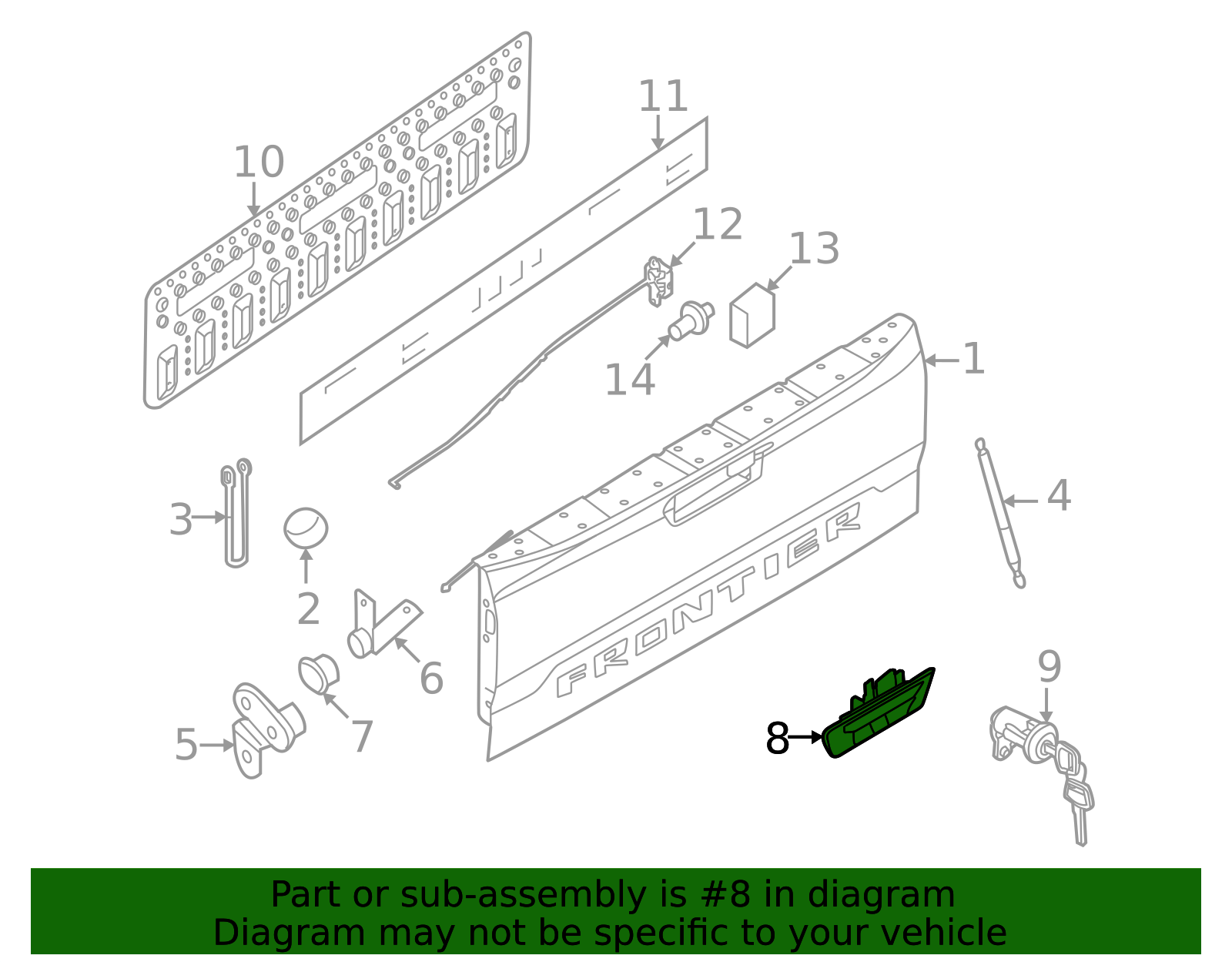 Genuine Rear Liftgate Handle (d41 Frontier) - 90606-9BU2A