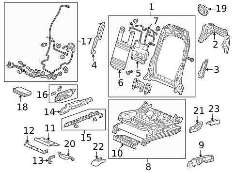 Passenger Seat Components for 2024 Acura RDX #1