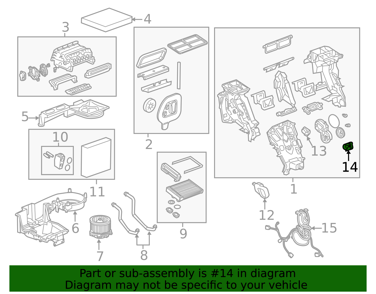 2016-2024 GM Heating and Air Conditioning Panel Mode Door Actuator ...