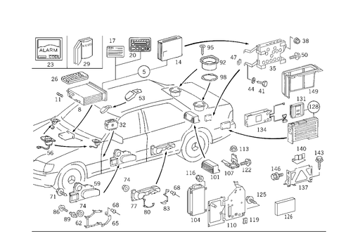 Radio Set, Remote Control, Amplifier, CD-Player, Loudspeaker for 1993 Mercedes-Benz 400SEL #0