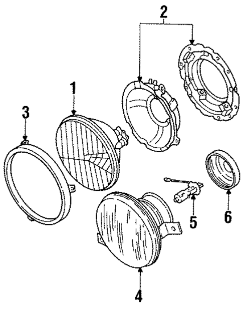 Headlamp Components for 1991 Volkswagen Cabriolet #0