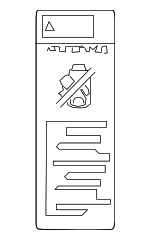 7459653011 - Body: Air Bag Label for Scion: tC, xB, xD | Toyota: 4Runner, Corolla, FJ Cruiser, Highlander, Mirai, Prius, Prius Plug-In, Prius V Image