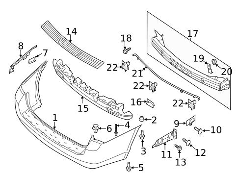Bumper & Components - Rear for 2014 Kia Sedona #0
