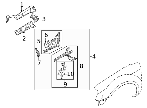 Structural Components & Rails for 2005 Mercury Montego #0