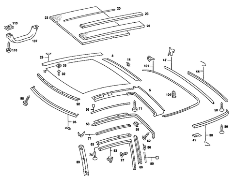 Hardtop Attachment Parts for 1984 Mercedes-Benz 380SL #0