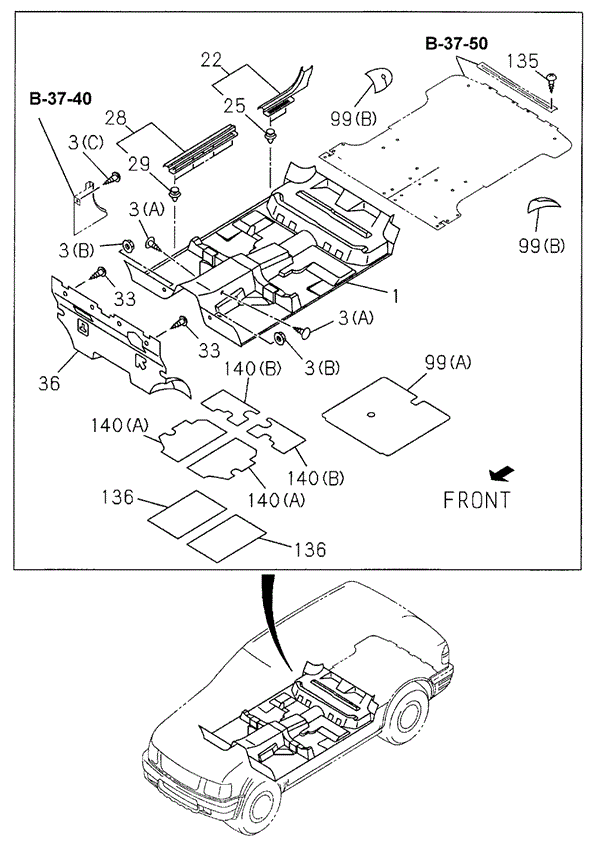 Floor Mat for 2000 Honda Passport #0