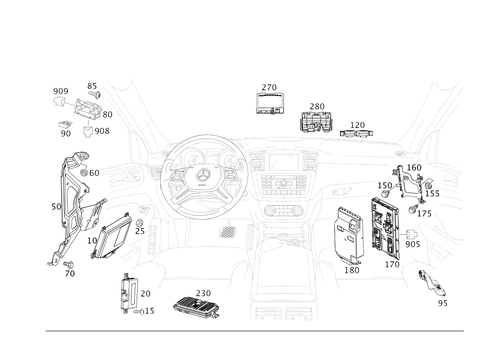 Control Units, Fuse Boxes and Relays in Interior for 2016 Mercedes-Benz GLE450 AMG #0