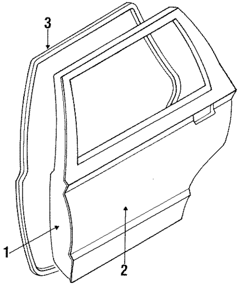 Door & Components for 1989 Mercury Tracer #2