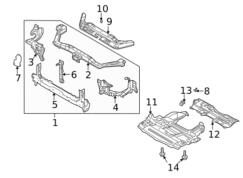 Radiator Support for 2002 INFINITI Q45 #0