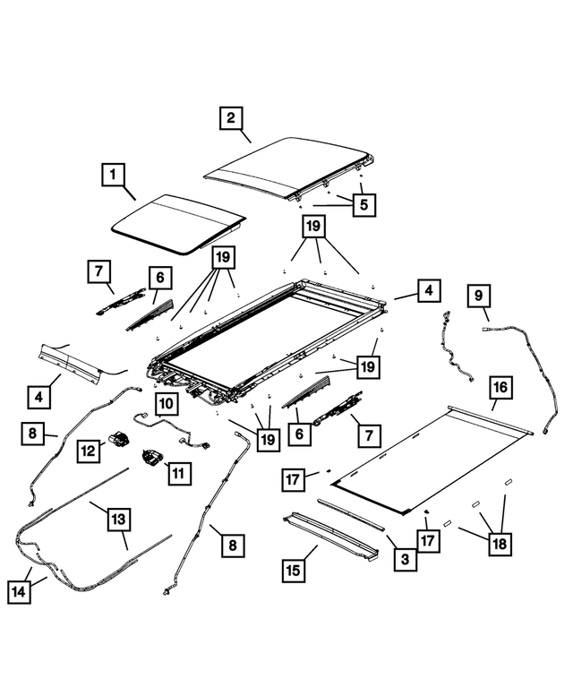 68370824AA - Body Sheet Metal Except Doors: Sunroof Wiring for Mopar Image image