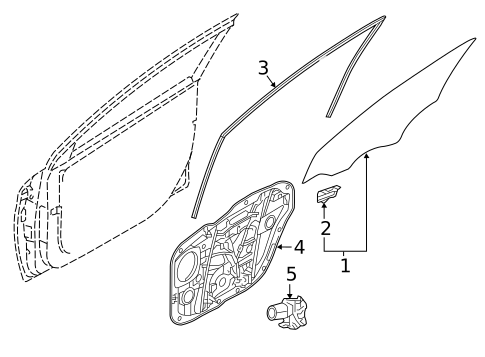 Glass - Front Door for 2024 Hyundai Elantra N #0