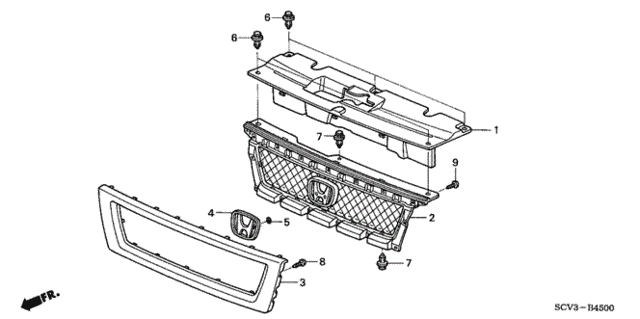 Front Grille for 2004 Honda Element #0