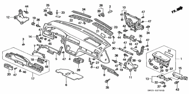 Instrument Panel for 1997 Acura TL #0