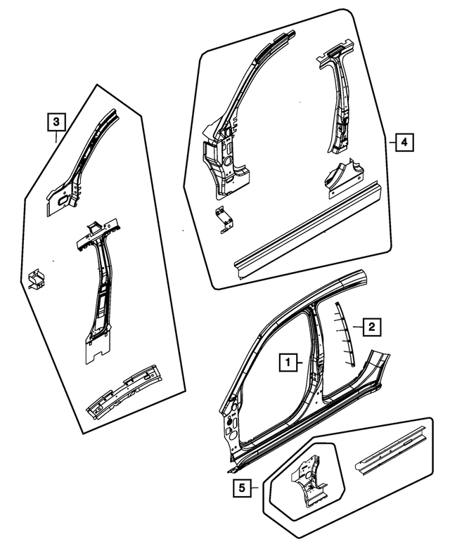 « 68092179AB – Body Sheet Metal Except Doors : Avant D`ouverture Latérale De Caisse Panneau (ensemble), Côté Gauche pour Mopar Image »